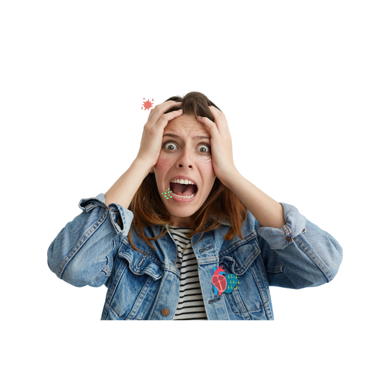 Chica con ataque de ansiedad