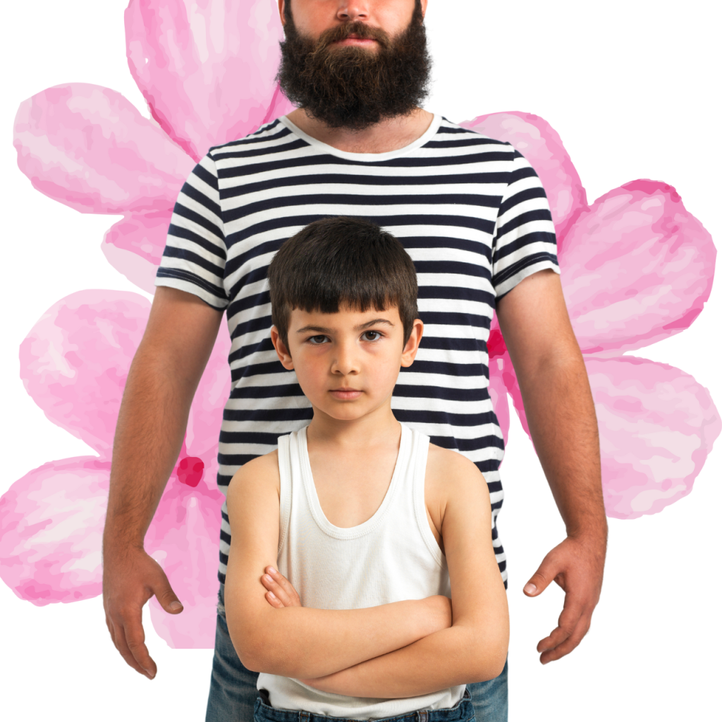 Padre protegiendo a niño acoso escolar