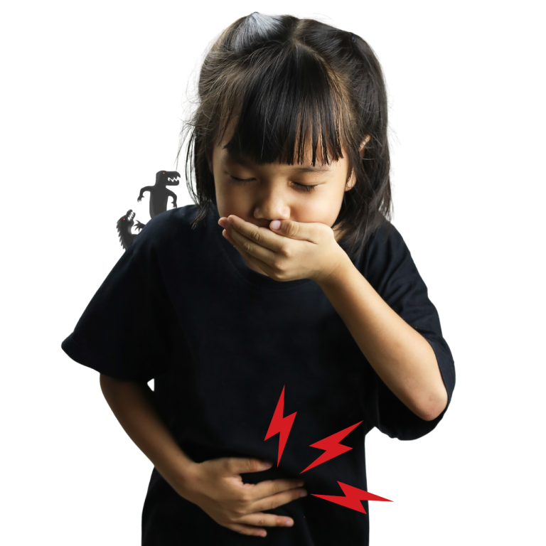 ansiedad infantil con monstruos y dolor de barriga